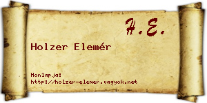 Holzer Elemér névjegykártya